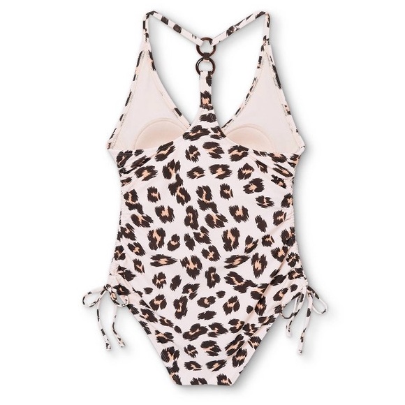 Leopard Print Ring-Back Side Cinch One Piece Swimsuit - Picture 4 of 4